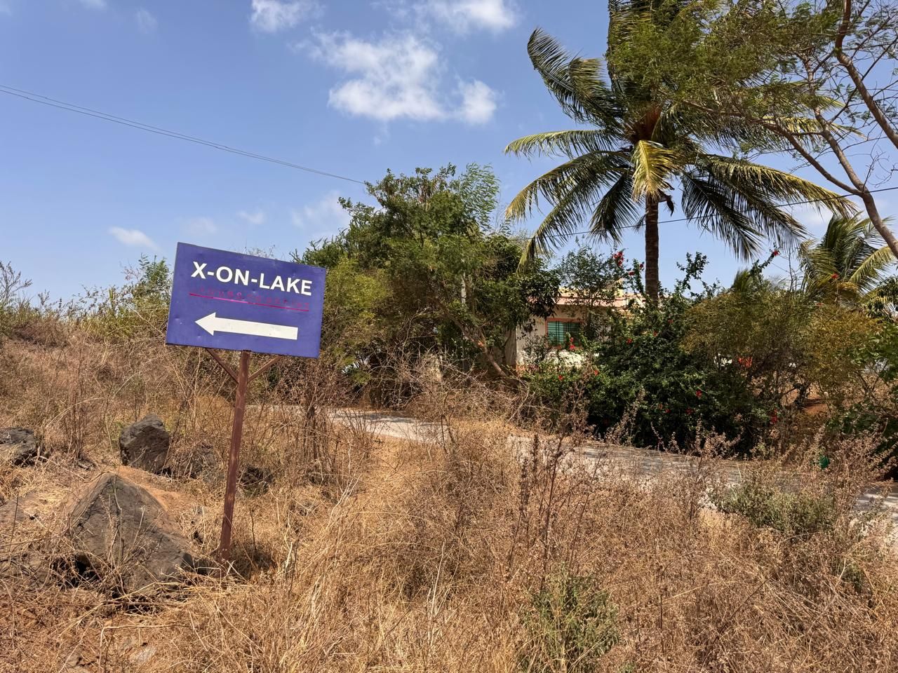 The X on Lake road sign