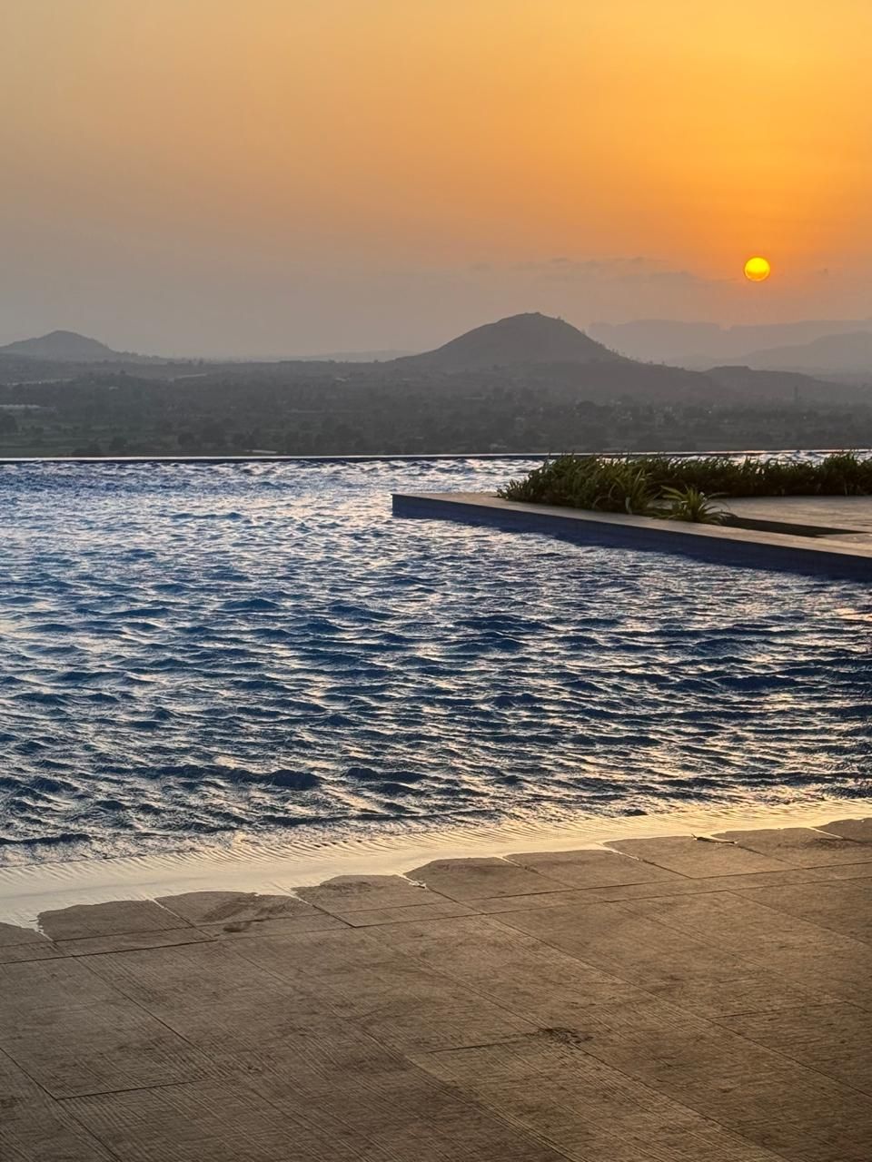 Sunset over the infinity pool