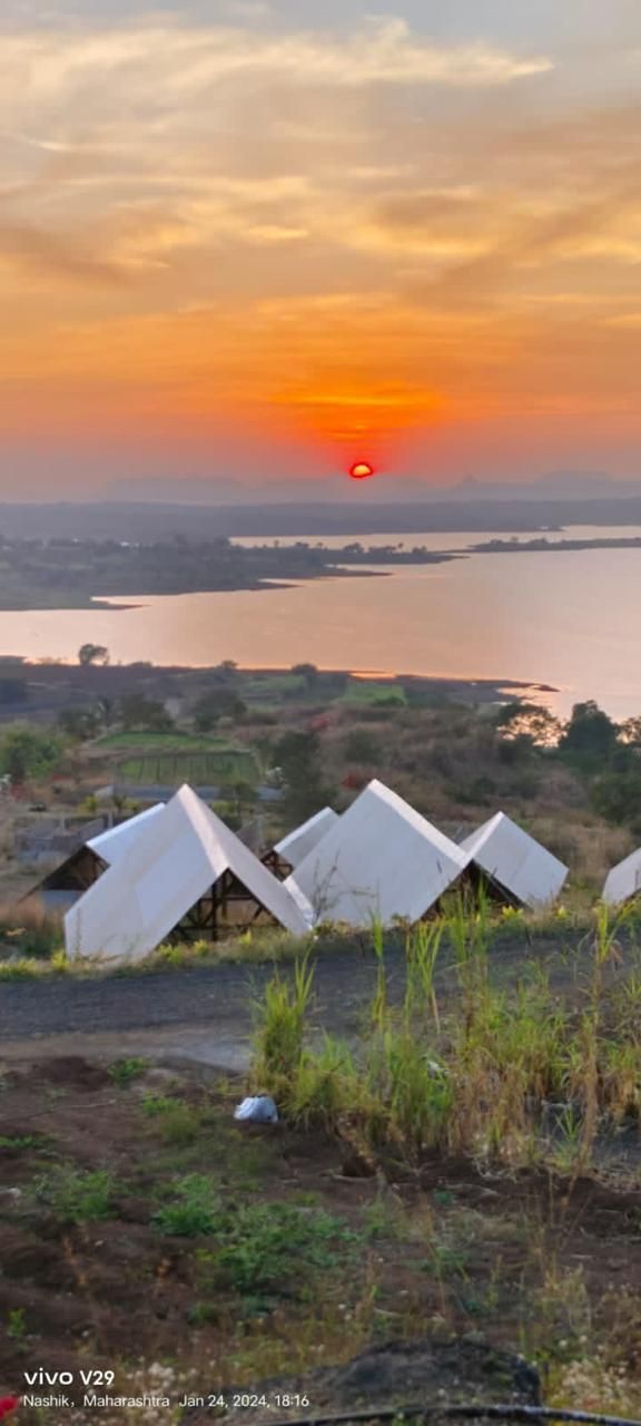 Tents at sunset