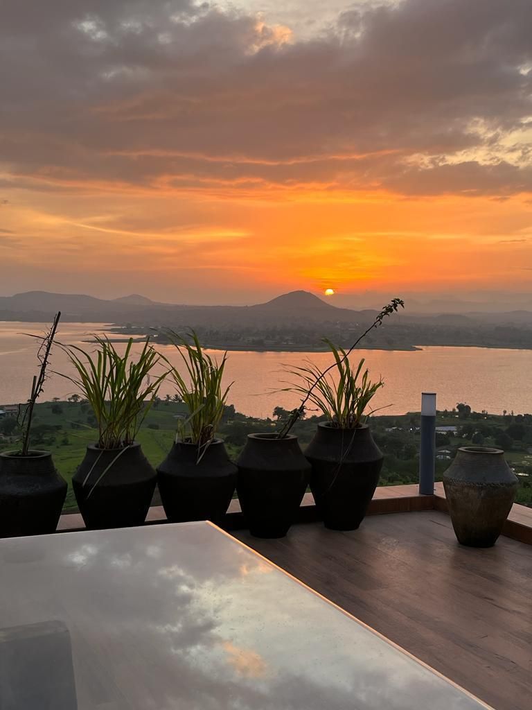 Terrace at dusk